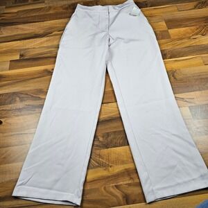 Love By Design Wide Leg Trousers Elastic Waist Light Gray Medium